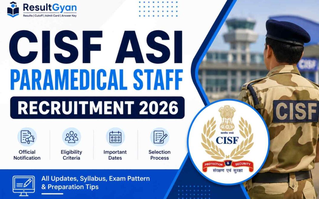 CISF ASI Paramedical Staff Recruitment 2026
