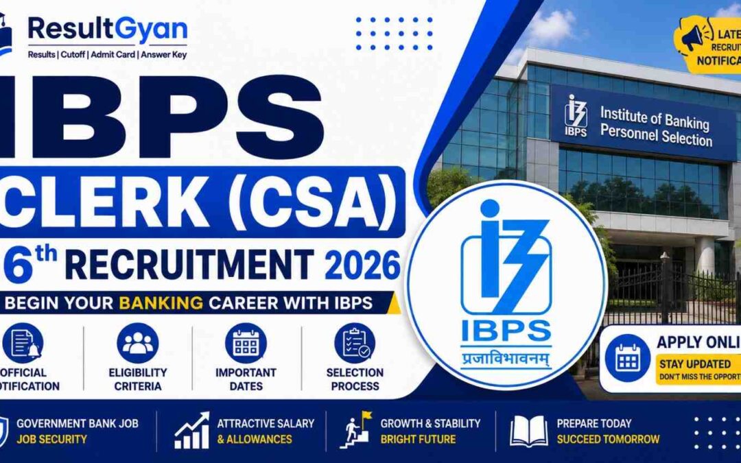 IBPS Clerk (CSA) 16th Recruitment 2026