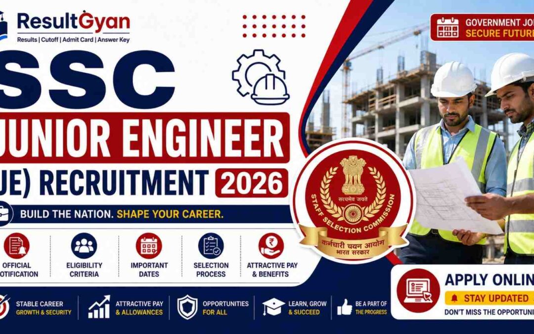 SSC Junior Engineer JE Recruitment 2026